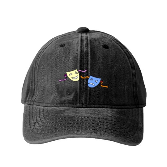 Beagle Bros Comedy Tragedy Washed Denim Baseball Caps