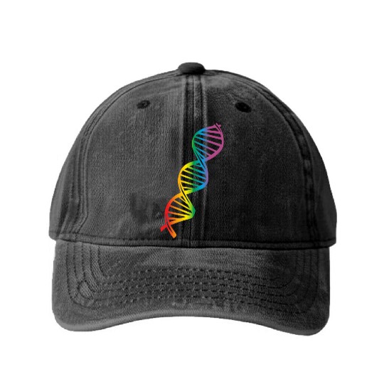 LGBT Rainbow DNA, gay pride Washed Denim Baseball Caps