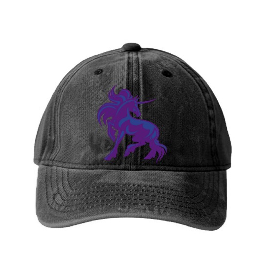 Wild and Crazy Unicorn Washed Denim Baseball Caps