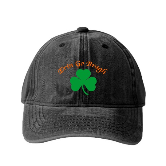 Erin Go Bragh Shamrock Washed Denim Baseball Caps
