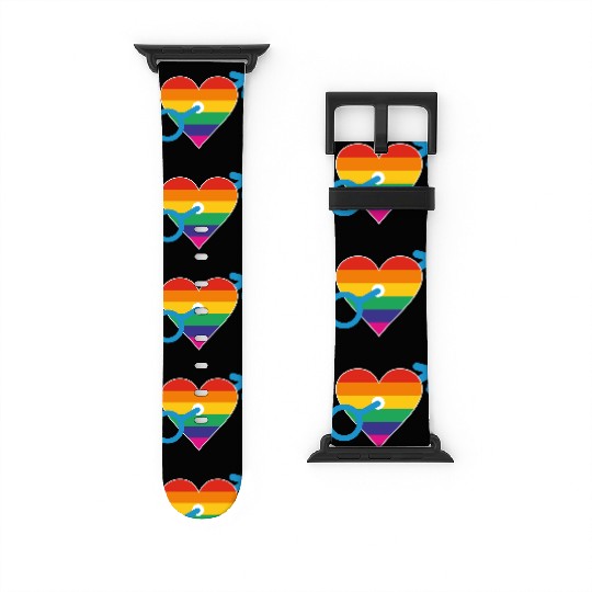 Rainbow heart male Watch Bands For Apple Watch