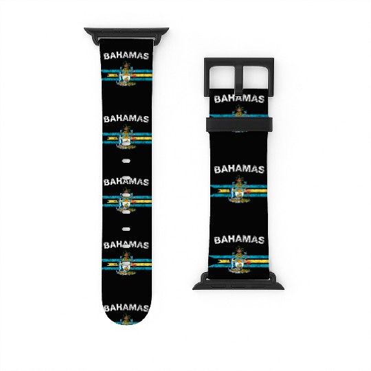 Bahamas Flag Watch Bands For Apple Watch - Bahamas Emblem & Bahamas Flag