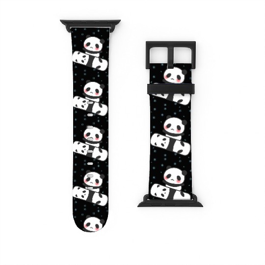 Panda Snowboard Funny Face Cute Blush Cheers Watch Bands For Apple Watch