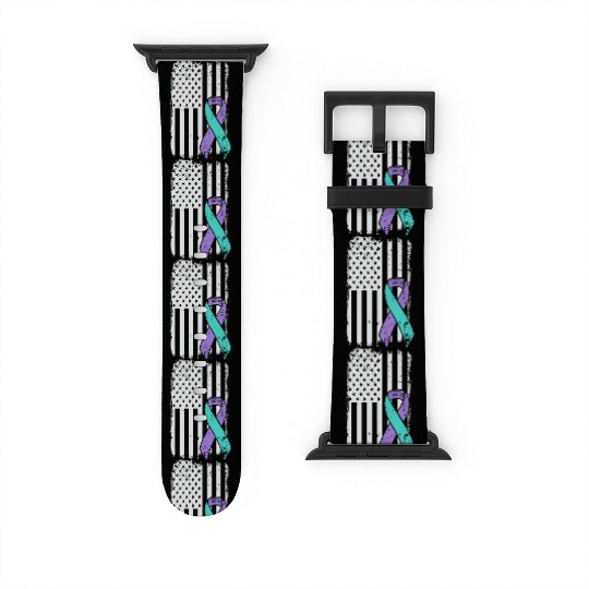 Suicide Prevention Awareness Ribbon - USA American Watch Bands For Apple Watch