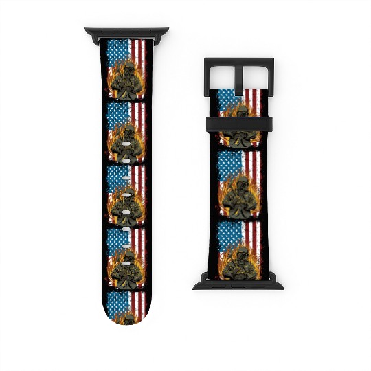 Firefighter Fire Department Thin Red Line Fireman Watch Bands For Apple Watch