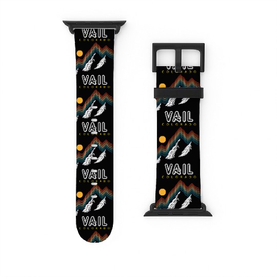 Vail Colorado Usa Ski Resort 1980S Retro Watch Bands For Apple Watch
