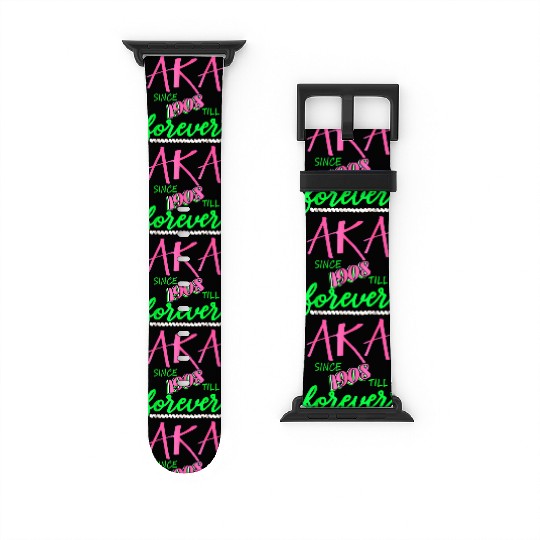 AKA Sorority Alpha Kappa Pink And Green Twenty Pea Watch Bands For Apple Watch