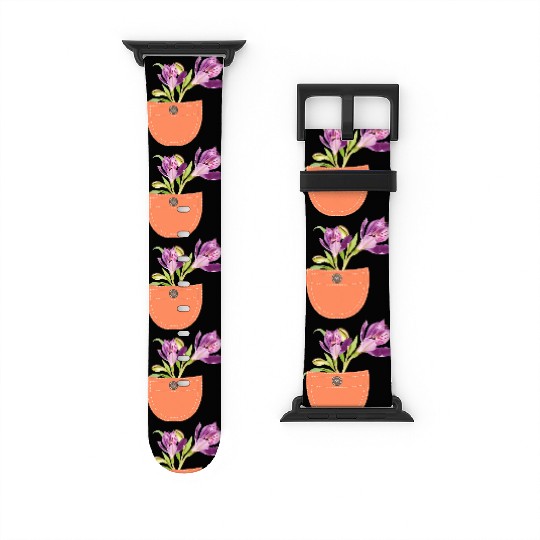 Stylish Pocket Flower Gardening Watch Bands For Apple Watch
