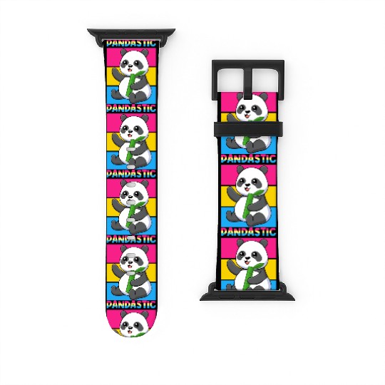 Pandastic Panda Bear Funny LGBTQ Pride Flag Pun Watch Bands For Apple Watch