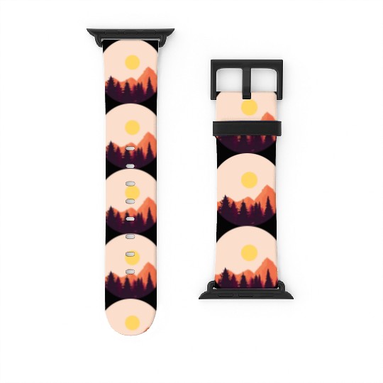 sunset horizon mountains Watch Bands For Apple Watch