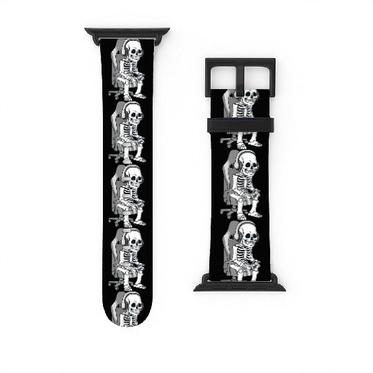 Gaming Halloween Skeleton Scary Gamer Boys Kids Watch Bands For Apple Watch