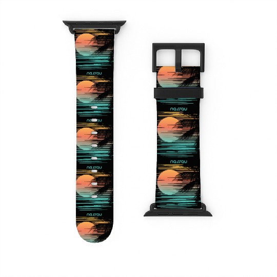 Artistic Nassau Bahamas Palm Tree Vacation Watch Bands For Apple Watch