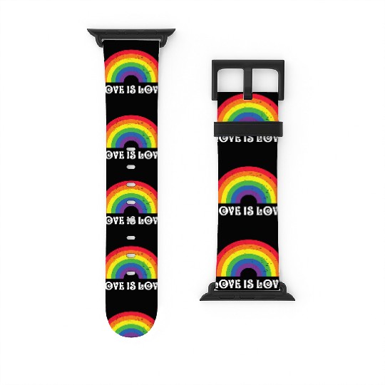 Love Is Love Rainbow Gay Pride Lgbtq Pride Flag Watch Bands For Apple Watch