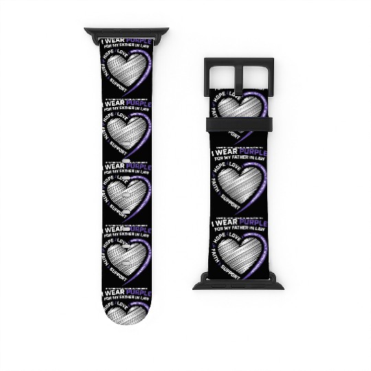 Dad I Wear Purple Father In Law Pancreatic Cancer Watch Bands For Apple Watch