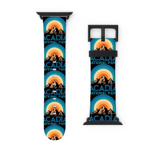 Cool Vintage Retro Acadia National Park Mountain Watch Bands For Apple Watch