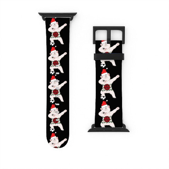 Soccer Boy Dabbing Polar Bear Christmas Hat Watch Bands For Apple Watch