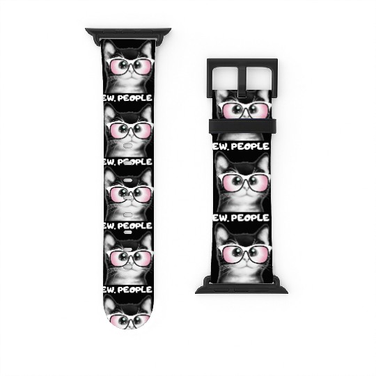 EW PEOPLE, Funny Cat Wearing Pink Sunglasses Watch Bands For Apple Watch