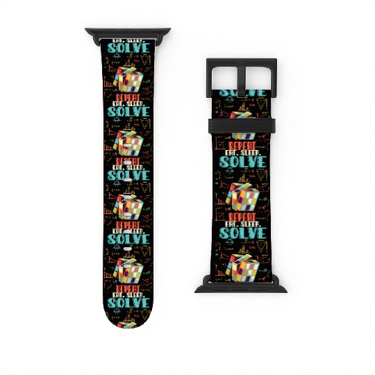 Eat Sleep Solve Repeat Math Speed Cubing Genie Watch Bands For Apple Watch