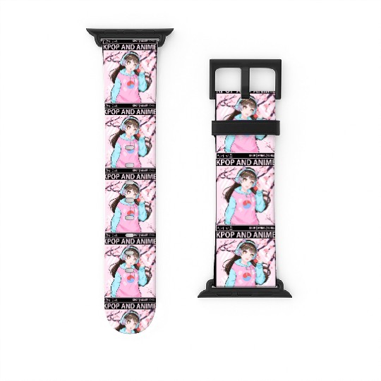 Kawaii Anime Girl Kpop Korean Flag Cherry Blossom Watch Bands For Apple Watch