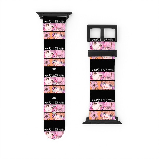 KPop Chibi Anime Gaming Girl Finger Heart Korean M Watch Bands For Apple Watch