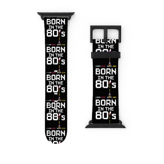 1985 Birtday Retro Gamer Pixel Born in the 80s Watch Bands For Apple Watch