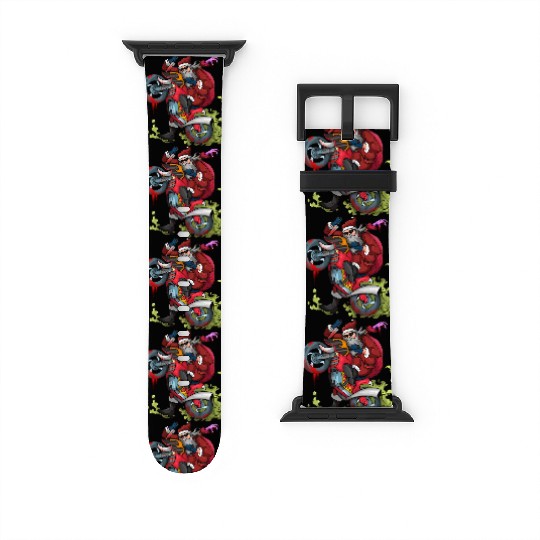 Zombie Biker Santa Motorcycle Christmas Watch Bands For Apple Watch