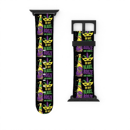 Mardi Gras Carnival Mask Beer Beads Boobies Watch Bands For Apple Watch