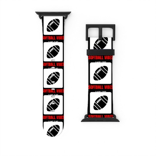 Softball vibes game time motivational design Watch Bands For Apple Watch