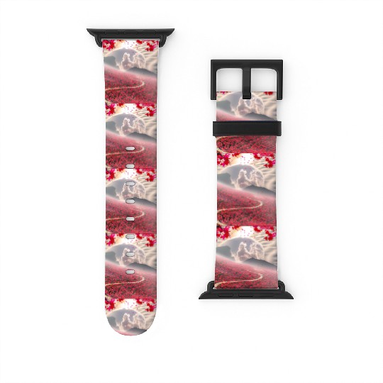 Misty Mountain Cherry Blossom Landscape Watch Bands For Apple Watch