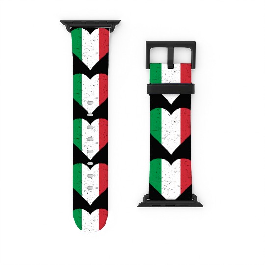 Italy Heart Vintage Flag Italy Love Watch Bands For Apple Watch