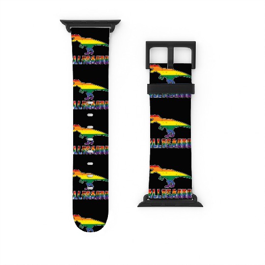 Ally Dinosaur Gay LGBTQ Rainbow LGBT Pride Month Watch Bands For Apple Watch