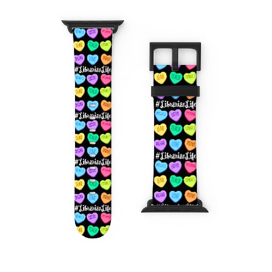 Librarian Life Teacher Valentines Day Pastel Candy Watch Bands For Apple Watch