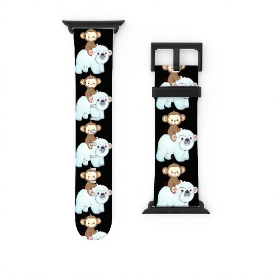 Monkey rides polar bear polar bear Watch Bands For Apple Watch