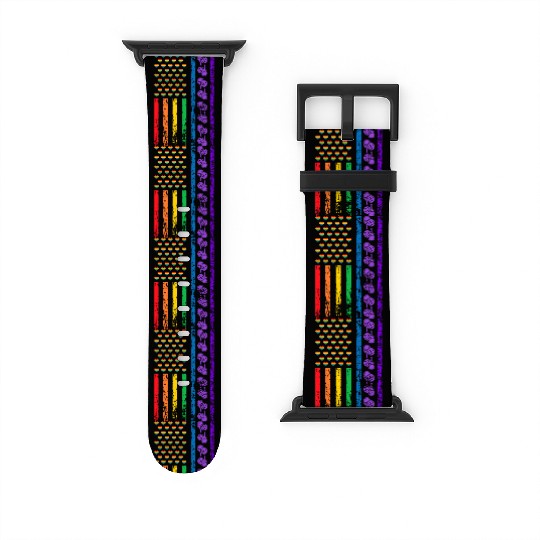 American Sports Rainbow Flag LGBT Pride Month Watch Bands For Apple Watch