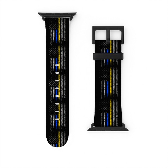 Gold Blue Line 911 Police Dispatcher First Watch Bands For Apple Watch