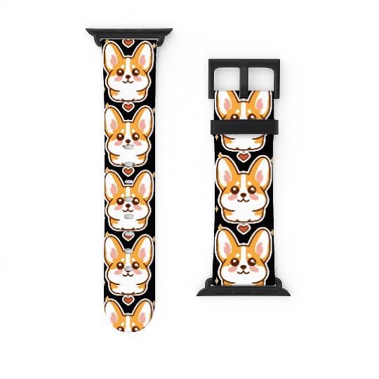 Kawaii Corgi Dog Lover Puppy Retro Watch Bands For Apple Watch