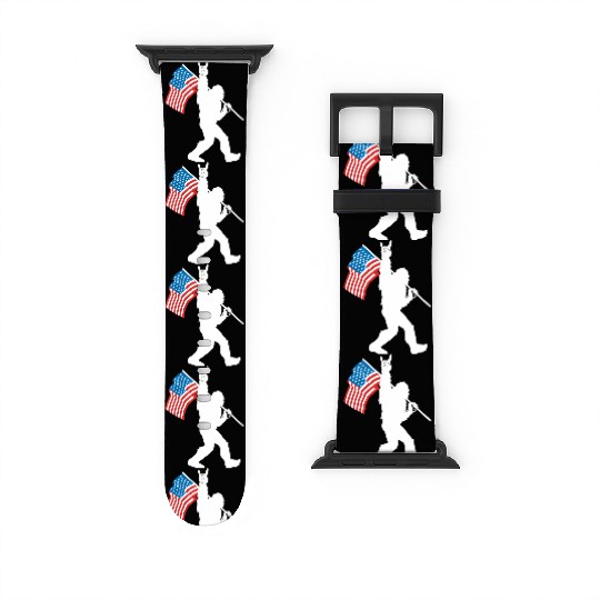 Bigfoot Rock And Roll Usa Flag For Sasquatch Belie Watch Bands For Apple Watch