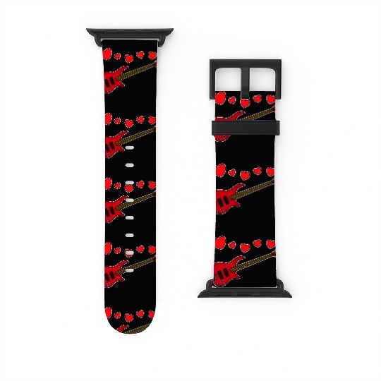 Valentines Bass Guitar Bassist Wedding Musician Watch Bands For Apple Watch