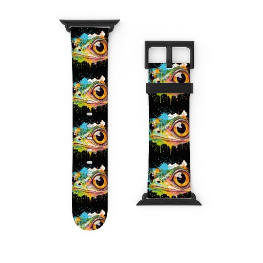 Colorful Leap - Watercolor Style Frog Art Watch Bands For Apple Watch
