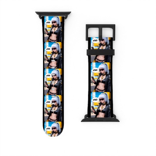 Cyberpunk Waifu Influencer Design 2 Watch Bands For Apple Watch