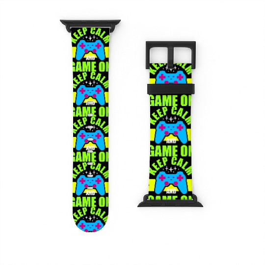 Keep Calm and Game On nostalgia Watch Bands For Apple Watch