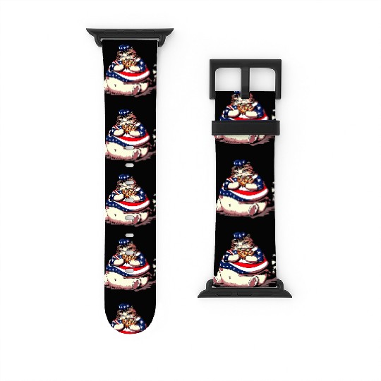 Fat American pizza cat Watch Bands For Apple Watch
