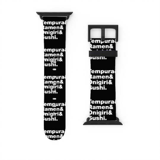 Japanese Foods Tempura Ramen Onigiri Sushi 70s Watch Bands For Apple Watch