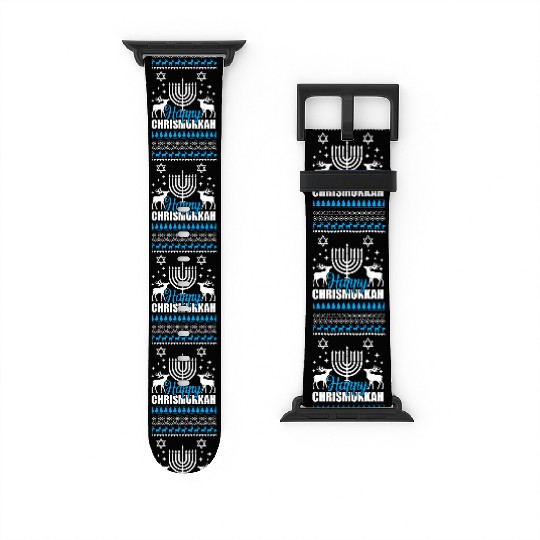 Happy Chrismukkah Ugly Style Watch Bands For Apple Watch