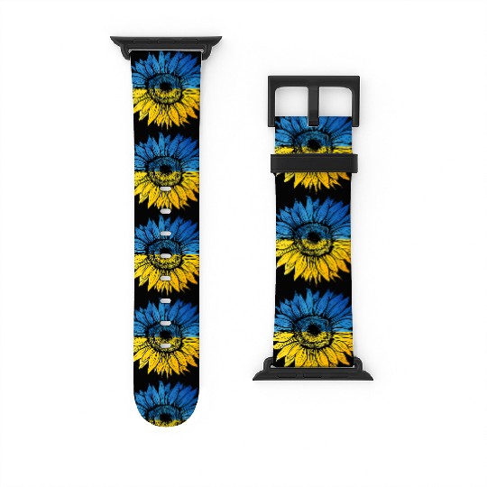 Sunflower Ukraine Ukrainian Flag Stand With Ukrain Watch Bands For Apple Watch