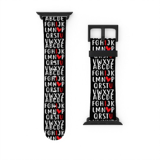 ABC Chalk Alphabet I Love You English Teacher Vale Watch Bands For Apple Watch