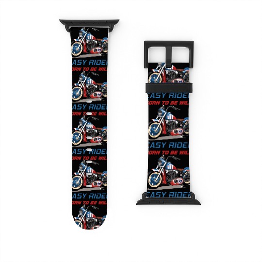 Easy Rider Motorcycle Chopper Stars and Stripes Watch Bands For Apple Watch