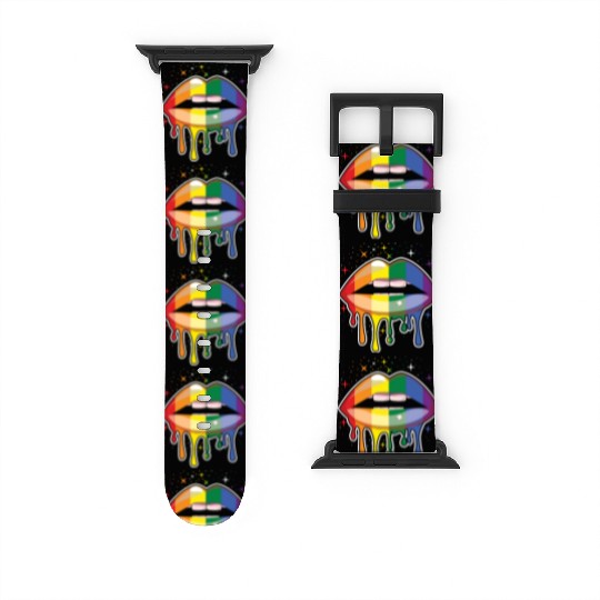 Pride Lips Gay LGBTQ Rainbow LGBT Pride Month Watch Bands For Apple Watch