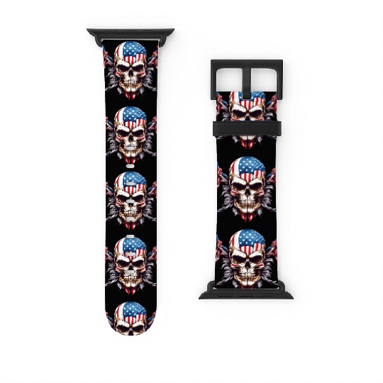 A skull color America flag Watch Bands For Apple Watch Design