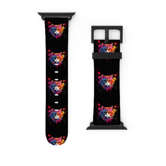 Color Explosion Persian Cat Watch Bands For Apple Watch